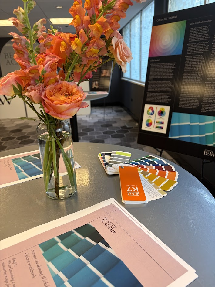 Beauty Academy color workshop display