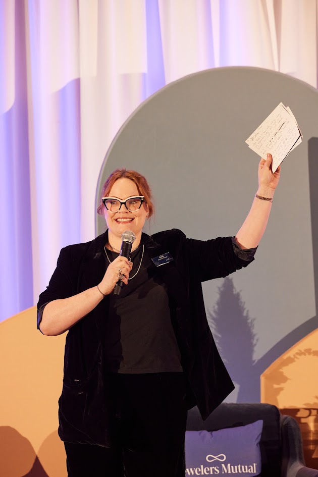 Host on stage