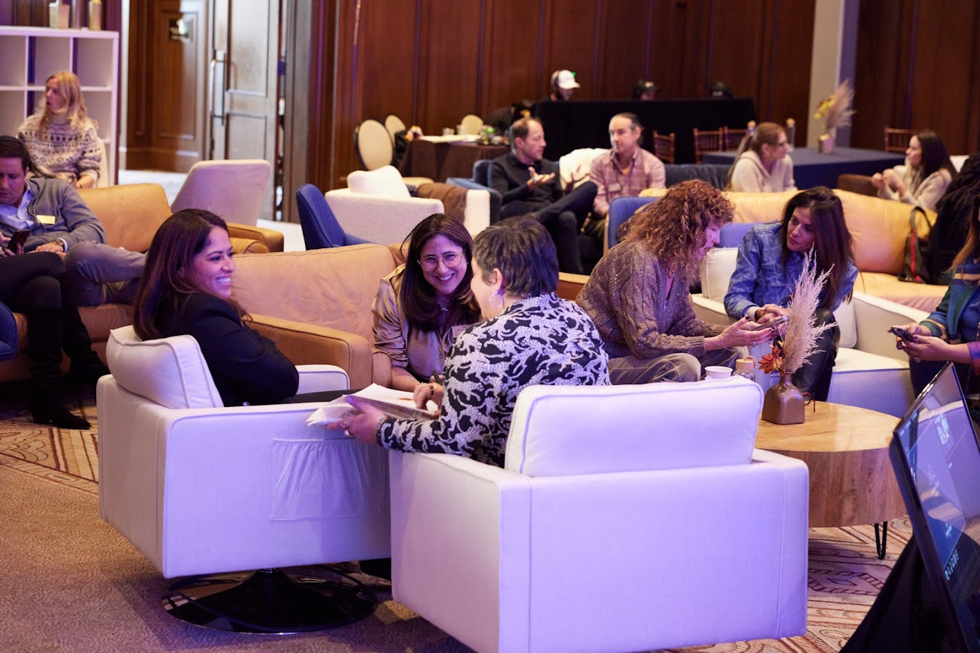 Guests in event lounge