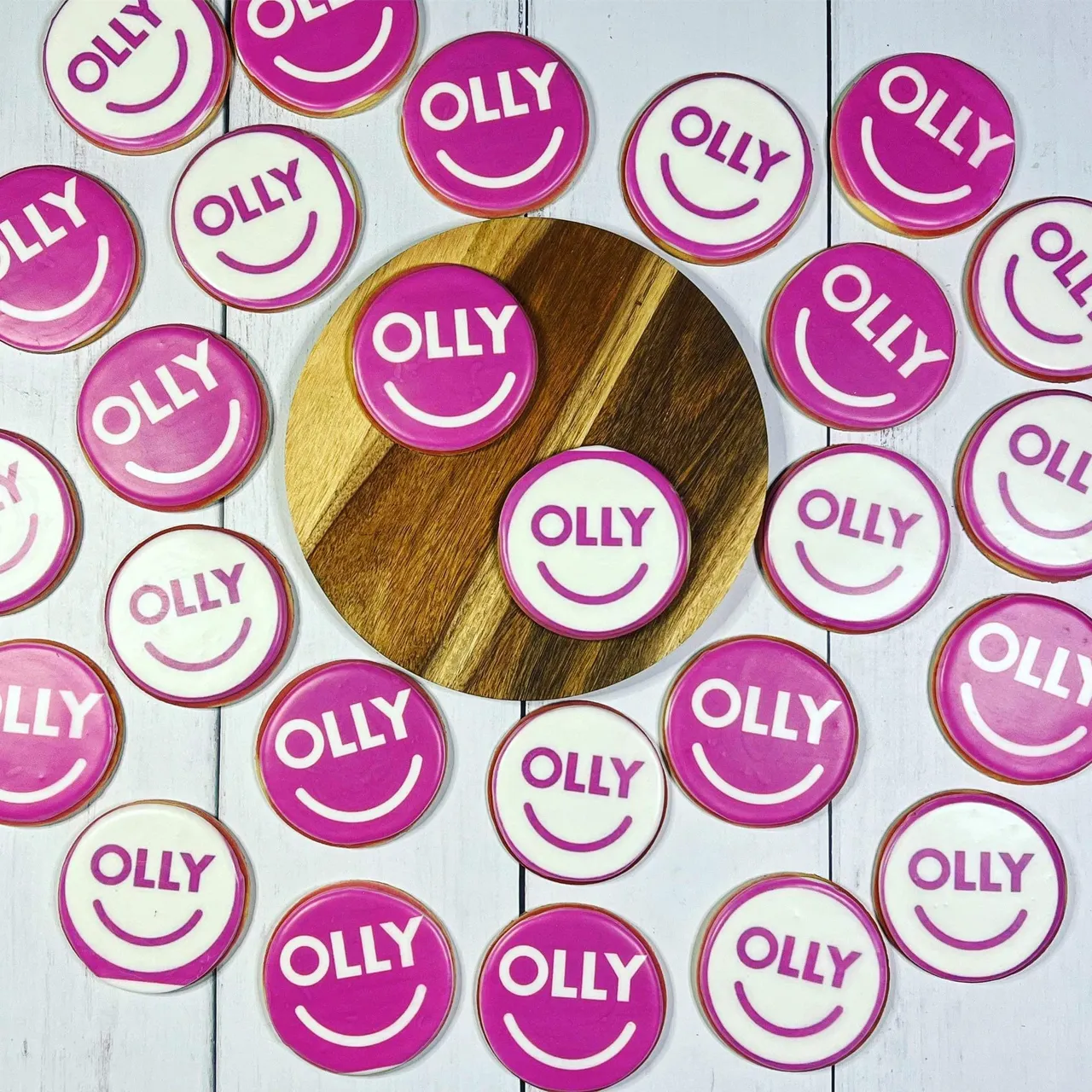 OLLY branded cookies display