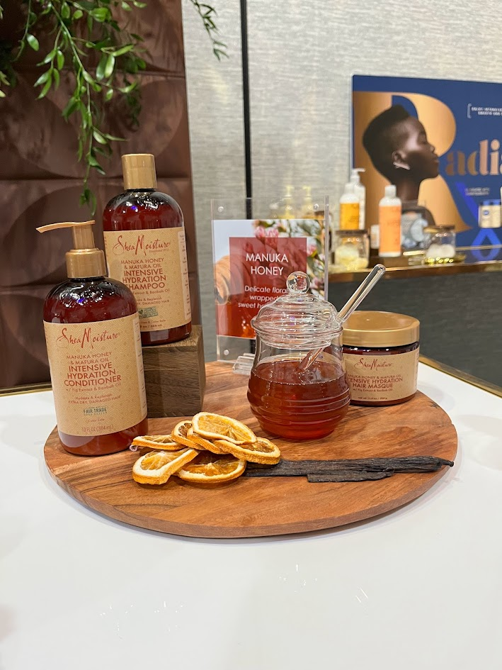 SheaMoisture manuka honey product styling display