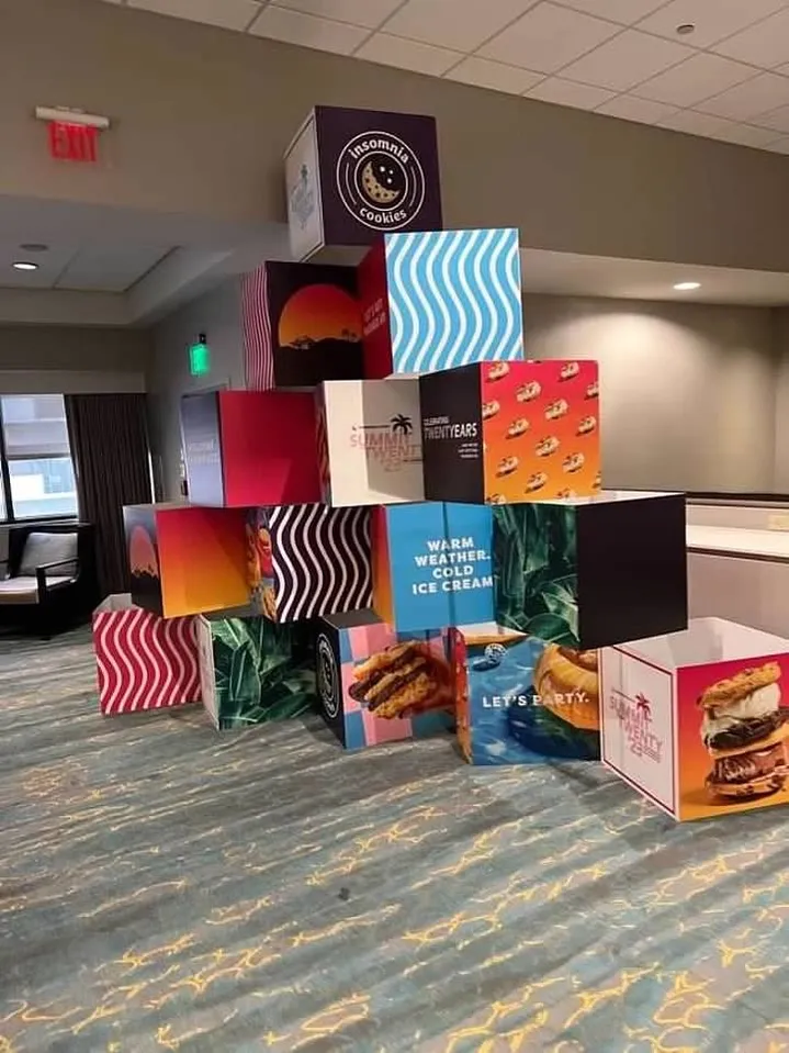 Branded cube installation for a summer event